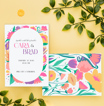 Pastel Bloom Wedding Invitation Suite | Canva