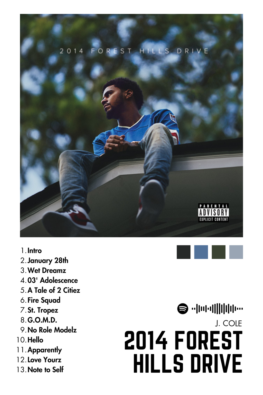 2014 Forest Hills Drive Album Frame - J cole