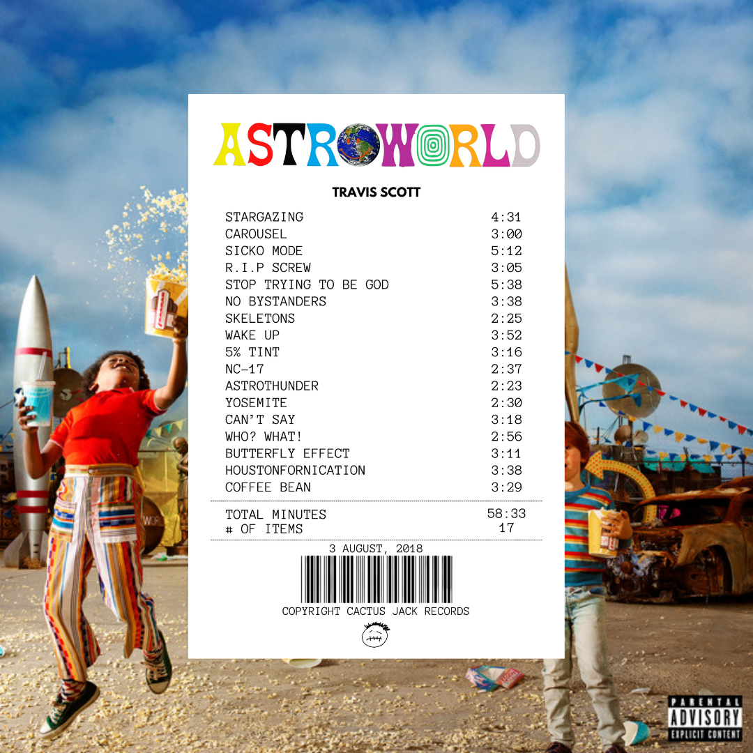 Astroworld Receipt Rug - Travis Scott
