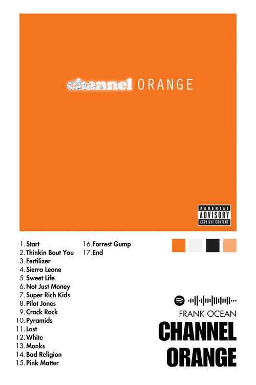 Channel Orange Album Frame - Frank Ocean