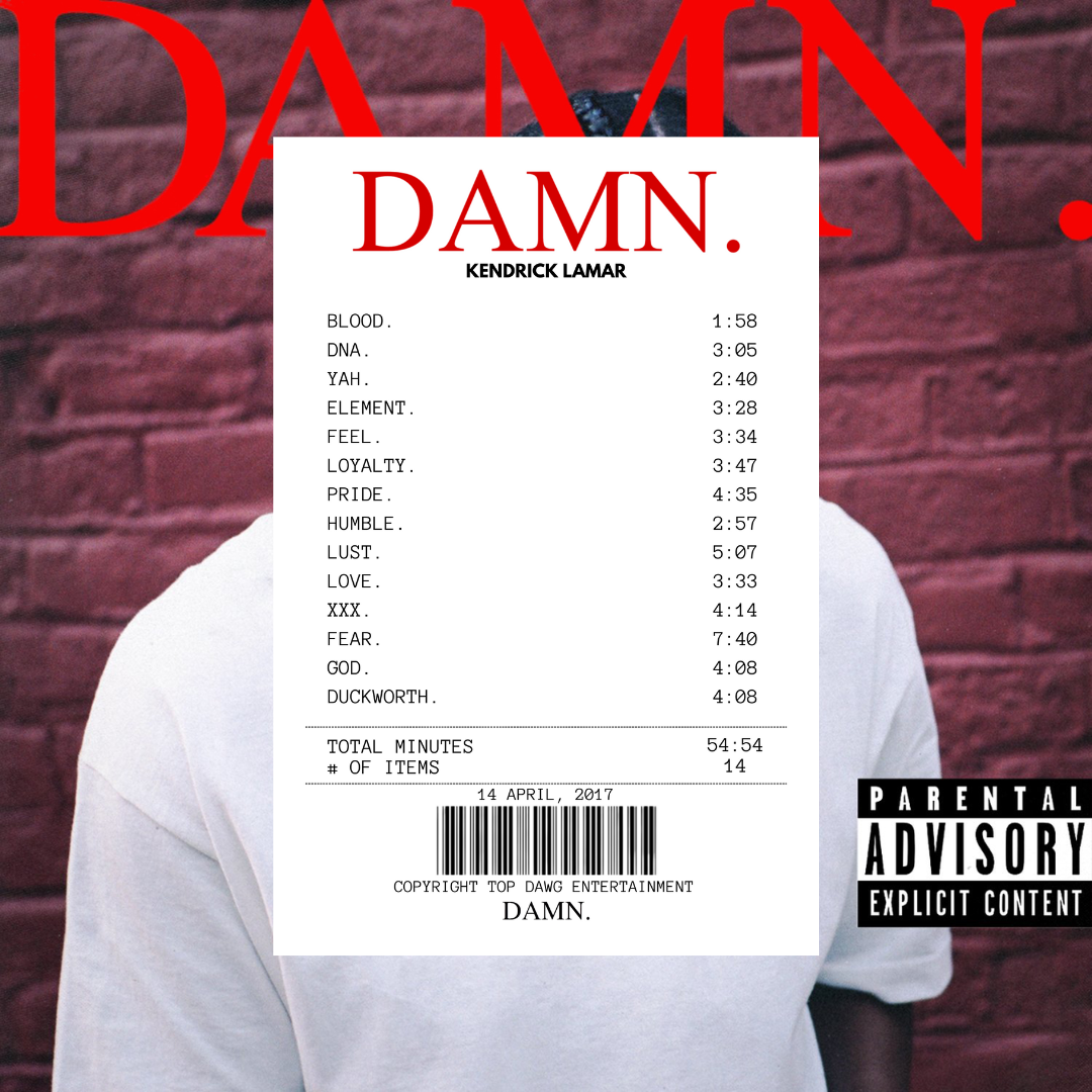 DAMN. Receipt Rug - Kendrick Lamar