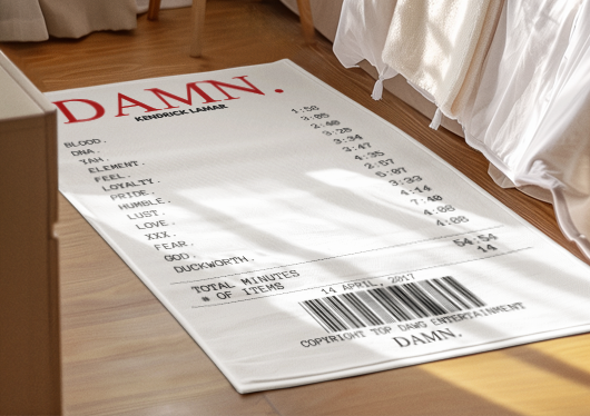 DAMN. Receipt Rug - Kendrick Lamar
