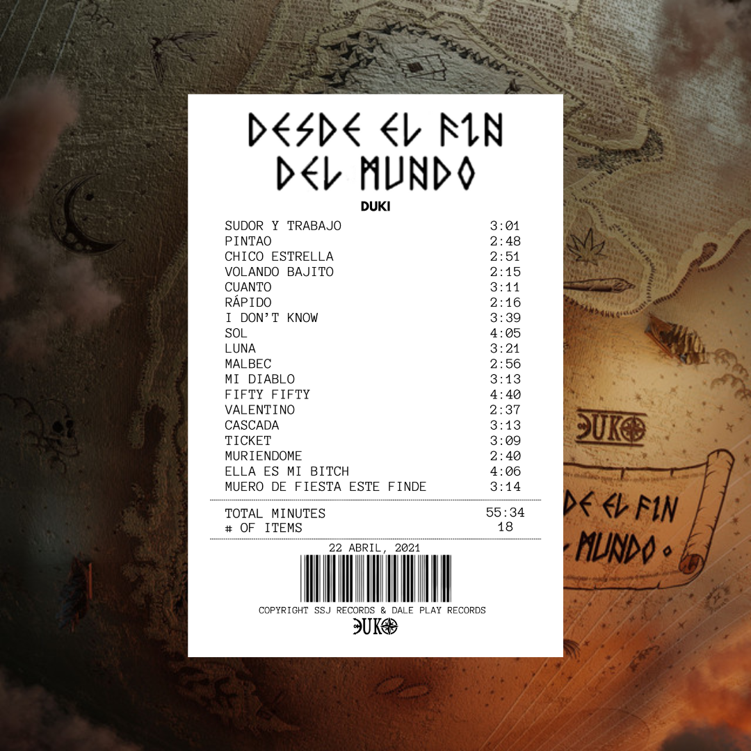 Desde el Fin del Mundo Receipt Rug - Duki