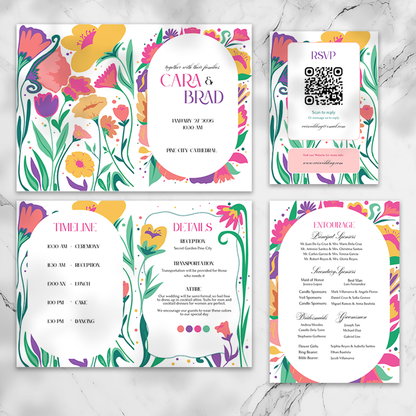 Pastel Bloom Wedding Invitation Suite | Canva