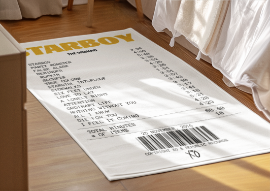 Starboy Receipt Rug - The Weeknd