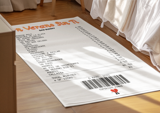 Un Verano Sin Ti Receipt Rug - Bad Bunny